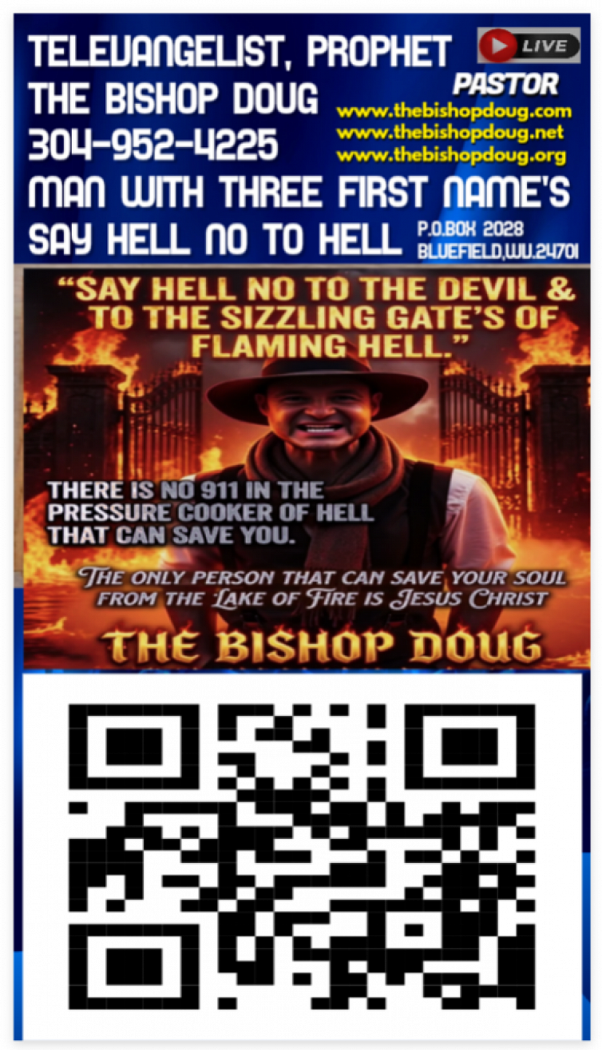 SCAN QR BARCODE LINK TO THE BISHOP DOUG TV CHANNEL'S